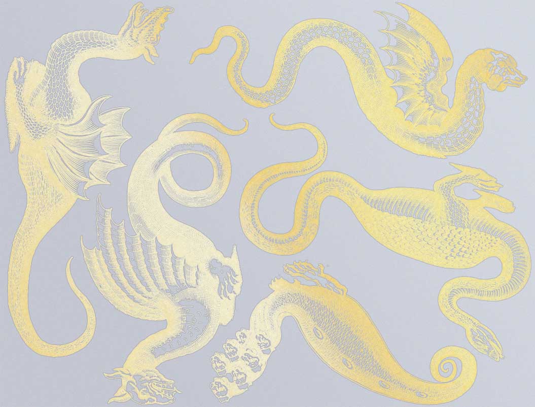 Décalcomanies de bêtes mythologiques et de dragons - Céramique Cône 017 - Verre fusionné - Émail