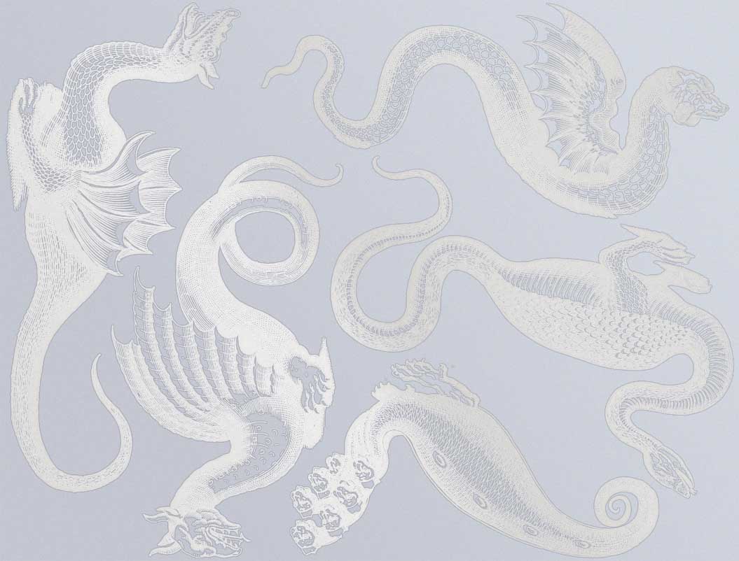 Décalcomanies de bêtes mythologiques et de dragons - Céramique Cône 017 - Verre fusionné - Émail