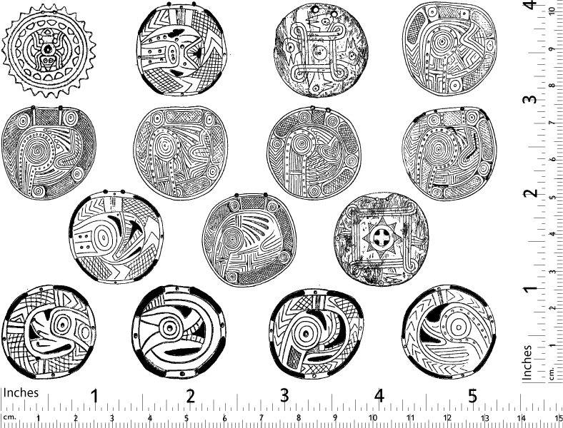 Décalcomanies de sculptures amérindiennes - Verrerie - Émail