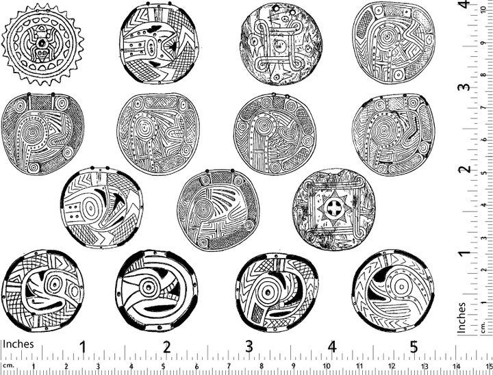 Décalcomanies de sculptures amérindiennes - Verrerie - Émail