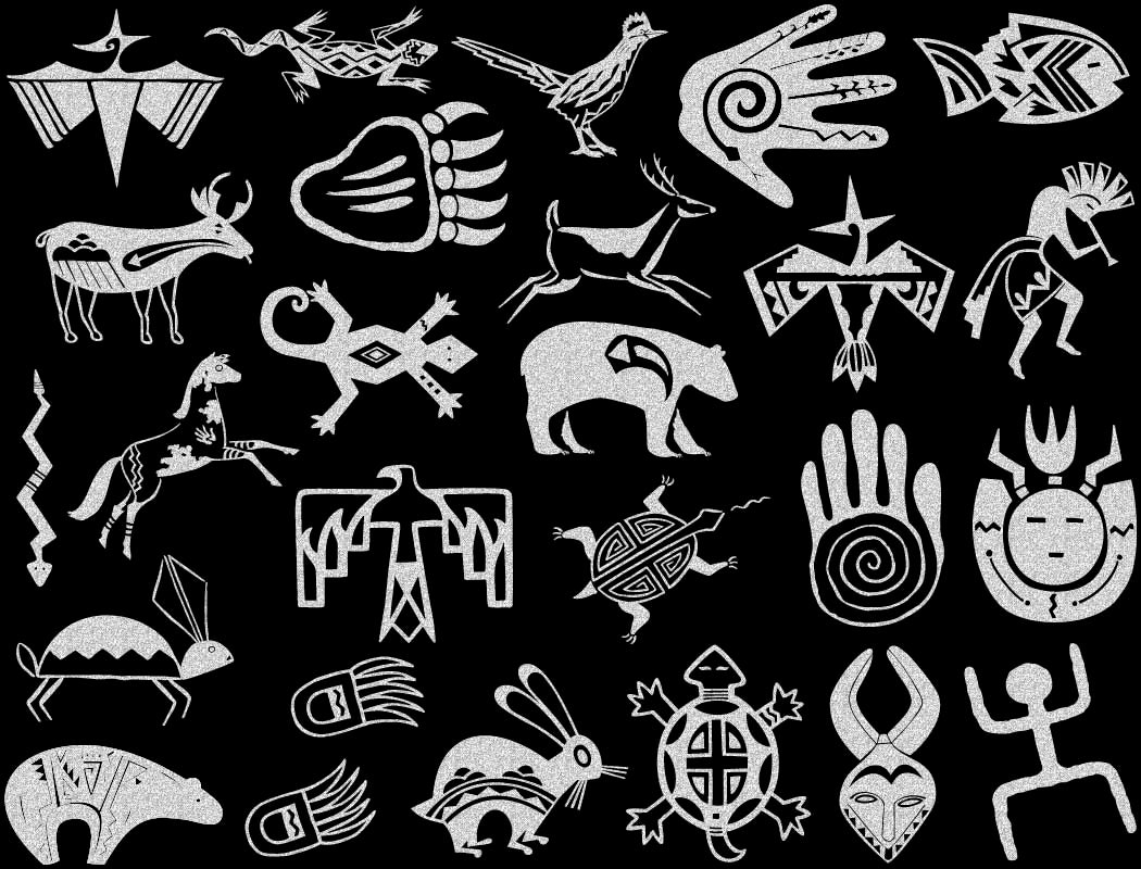 Décalcomanies amérindiennes avec Kokopelli - Verrerie - Émail