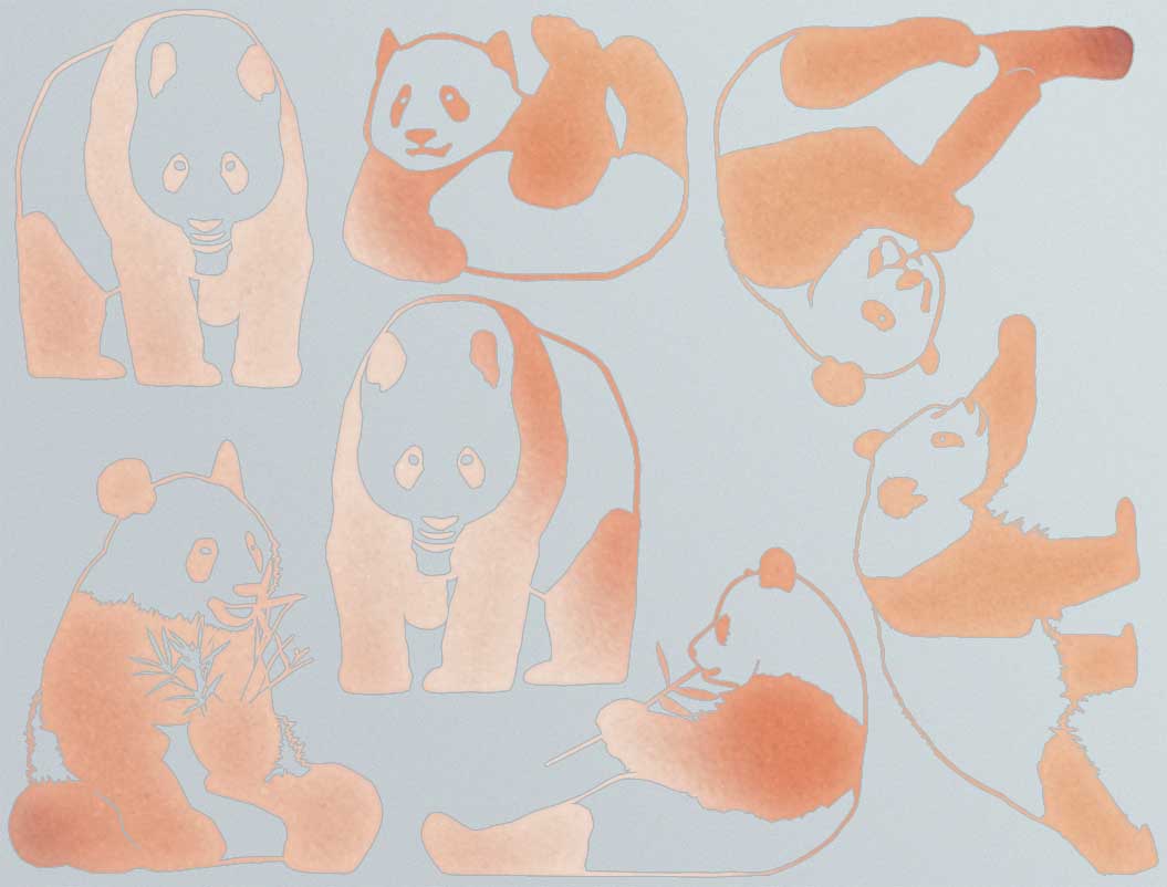 Décalcomanies Ours Panda - Céramique Cône 017 - Verre fusionné - Émail