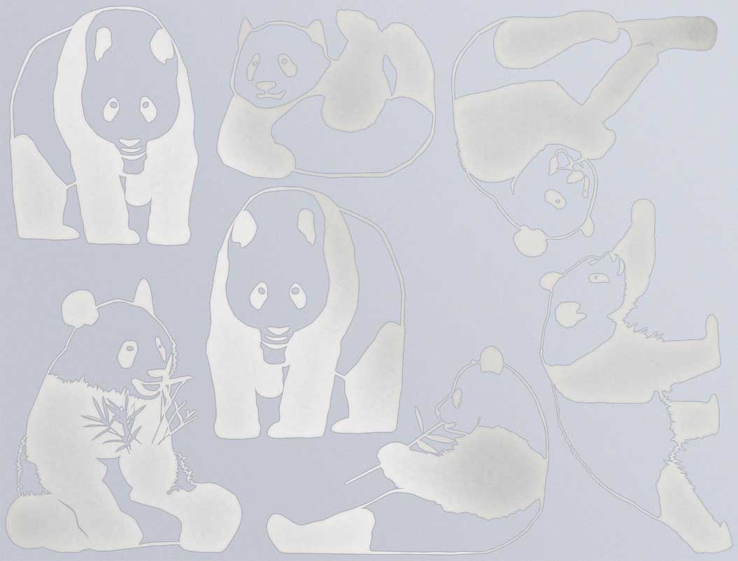 Décalcomanies Ours Panda - Céramique Cône 017 - Verre fusionné - Émail