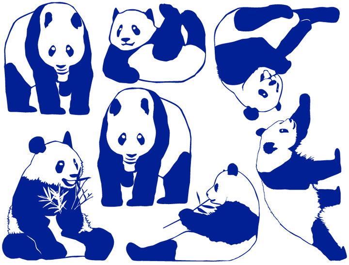 Décalcomanies Ours Panda - Céramique Cône 017 - Verre fusionné - Émail