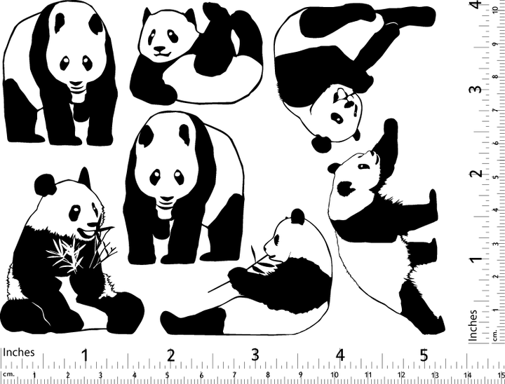 Décalcomanies Ours Panda - Céramique Cône 017 - Verre fusionné - Émail