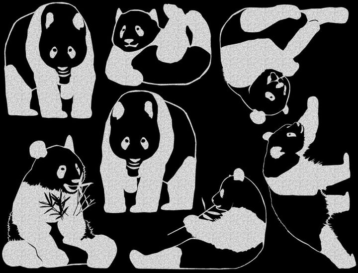 Panda Bear Decals - Glassware - Enamel