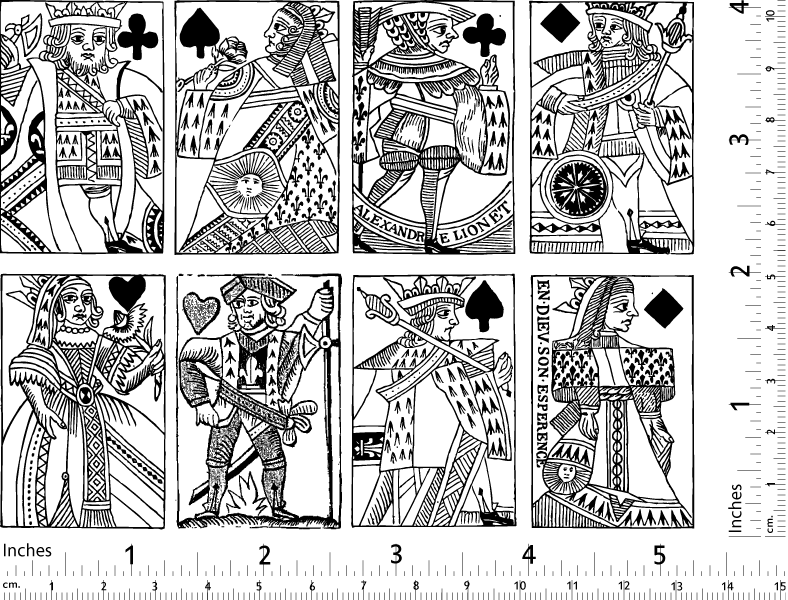 Décalcomanies de cartes à jouer françaises antiques - Céramique Cône 017 - Verre fusionné - Émail