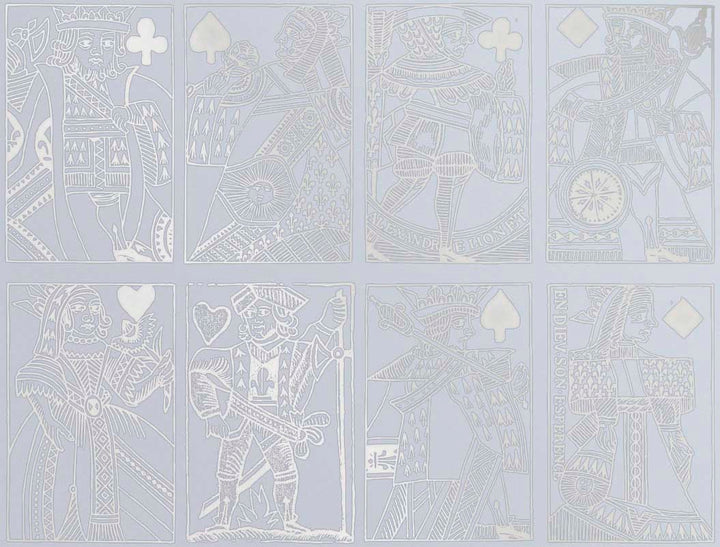 Décalcomanies de cartes à jouer françaises antiques - Céramique Cône 017 - Verre fusionné - Émail