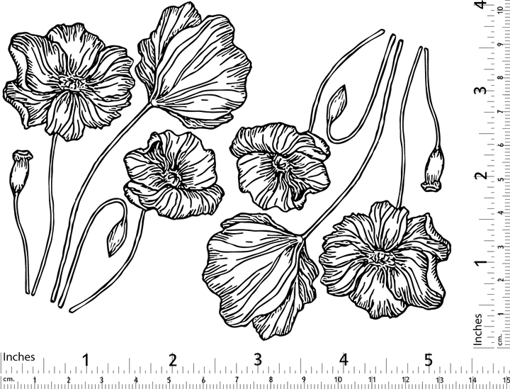 Mohnblumen-Aufkleber - Keramikkegel 6 - Inglasur 