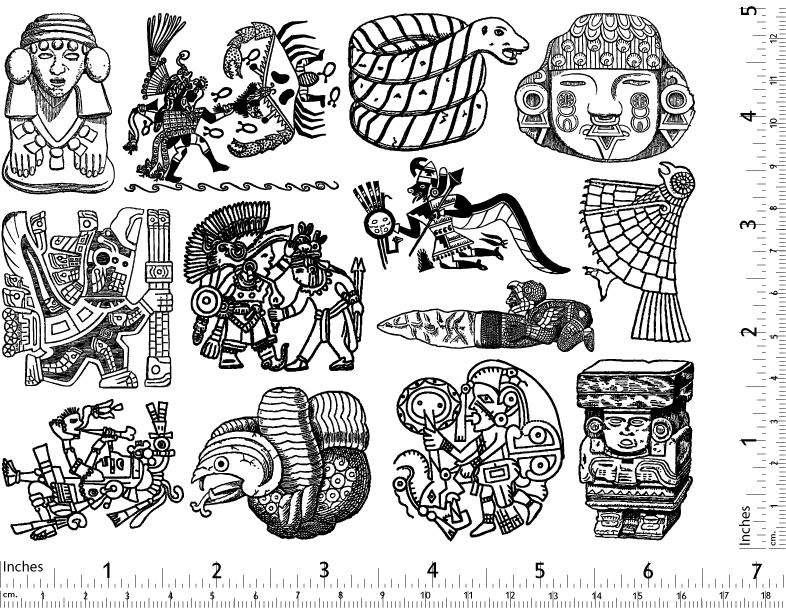 Décalcomanies d'artefacts d'Amérique centrale et du Sud - Céramique Cône 017 - Verre fusionné - Émail