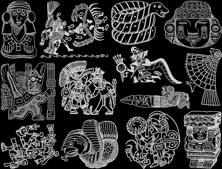 Mesoamerikanische Artefakt-Aufkleber - Glaswaren - Emaille