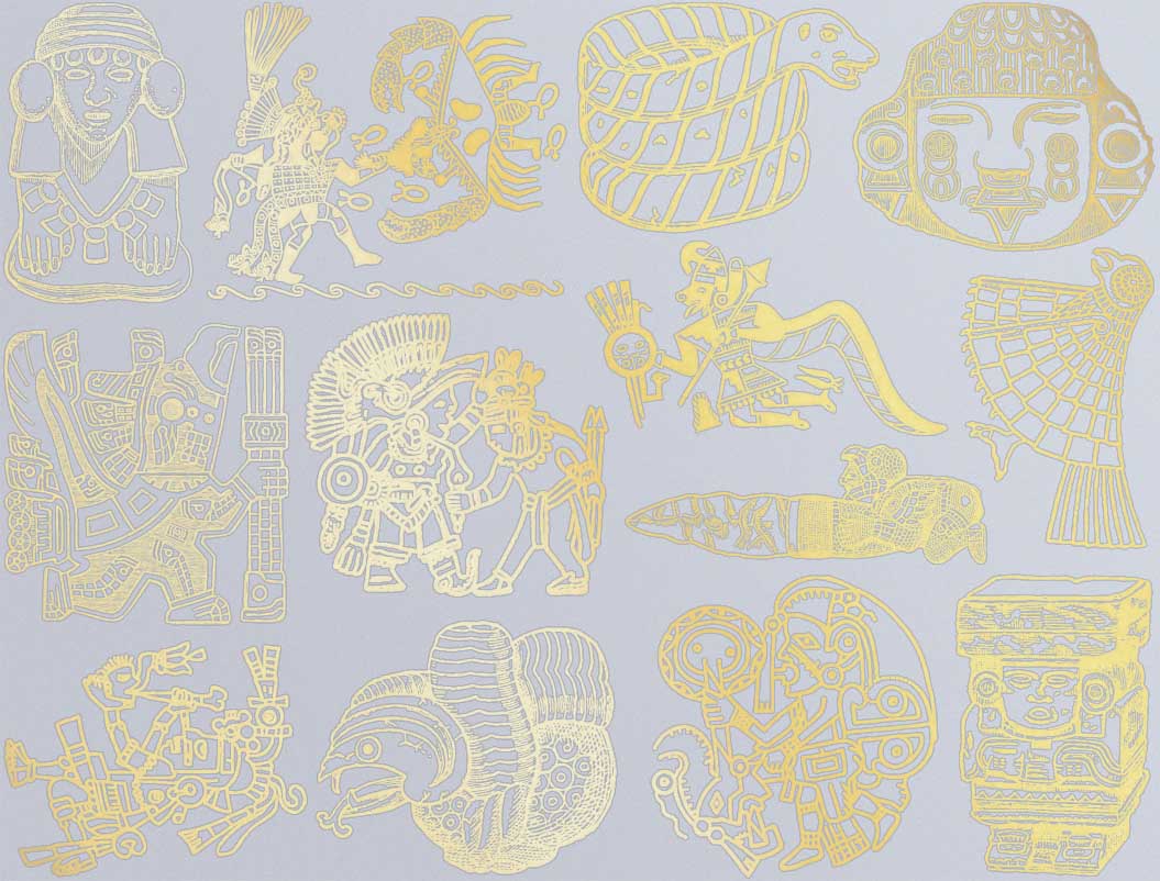 Décalcomanies d'artefacts d'Amérique centrale et du Sud - Céramique Cône 017 - Verre fusionné - Émail