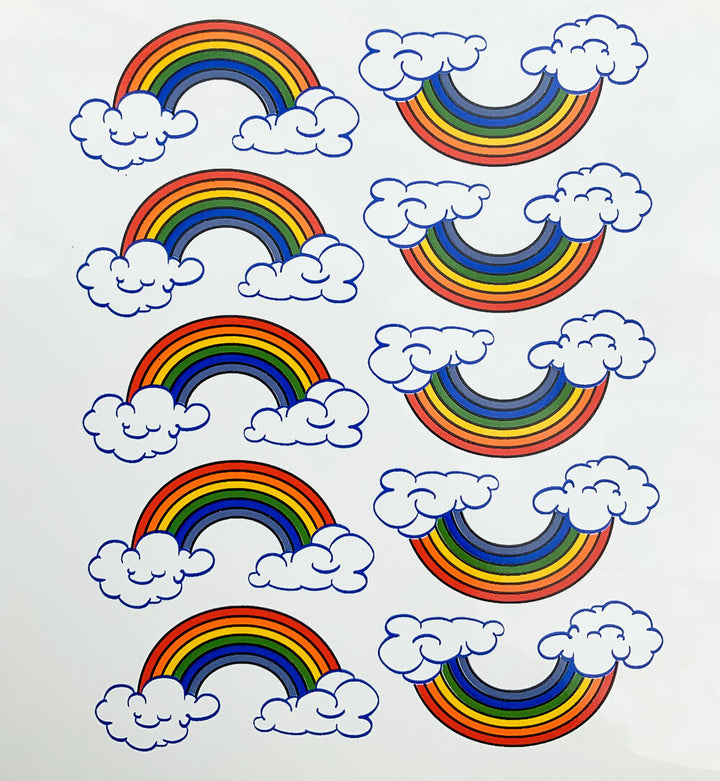Regenbogen mit Wolkenaufklebern - Glaswaren - Emaille