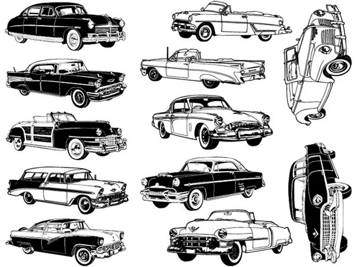 Grandes Décalcomanies de voiture classique rétro - Céramique Cône 017 - Verre fusionné - Émail