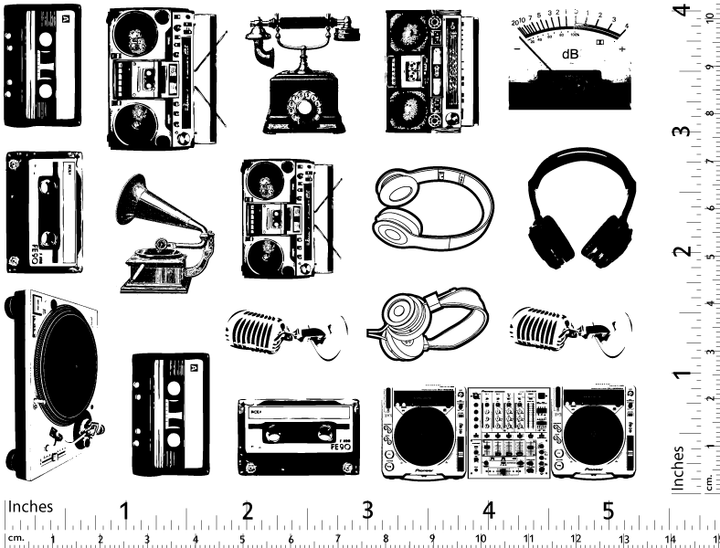 Décalcomanies Musique Rétro - Verrerie - Émail