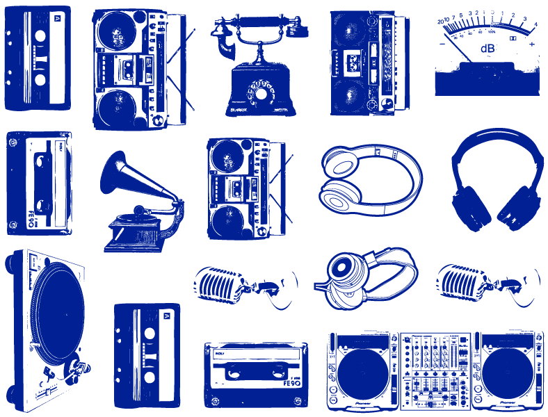 Musique rétro Décalcomanies - Céramique Cône 017 - Verre fusionné - Émail