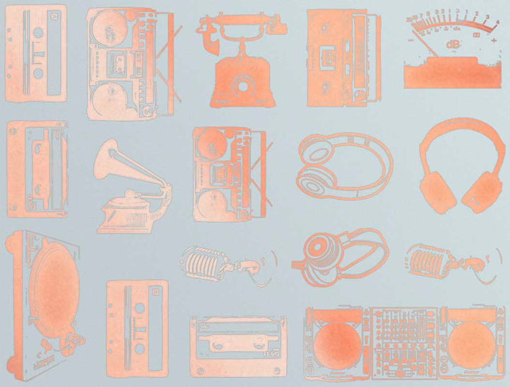 Musique rétro Décalcomanies - Céramique Cône 017 - Verre fusionné - Émail