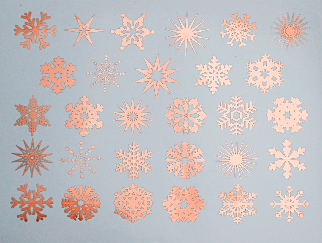 Kleine Schneeflocken-Aufkleber - Kegel 017 - Geschmolzenes Glas