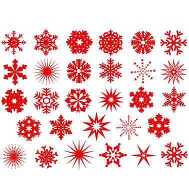 Kleine Schneeflocken-Aufkleber - Kegel 6 - Inglasur 