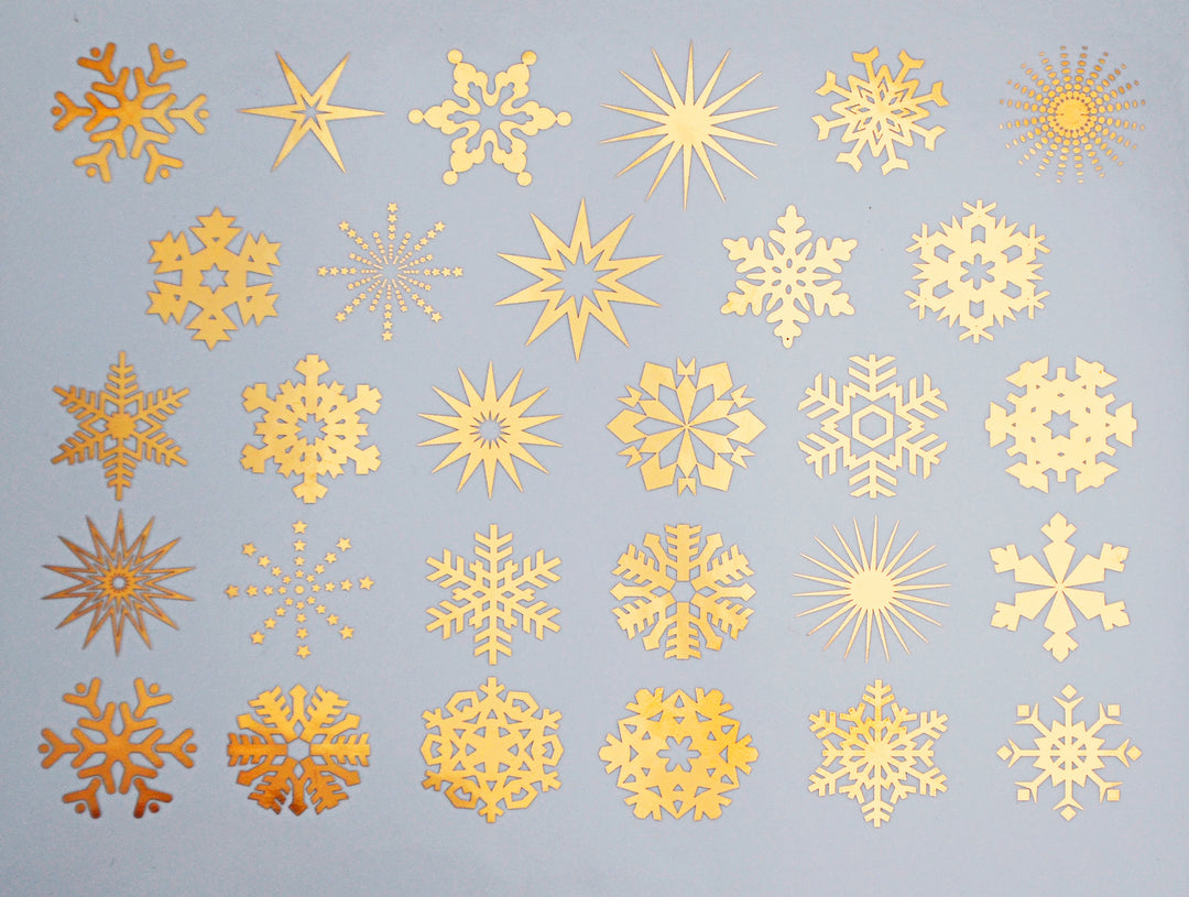 Kleine Schneeflocken-Aufkleber - Kegel 017 - Geschmolzenes Glas