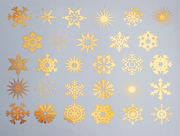 Kleine Schneeflocken-Aufkleber - Kegel 017 - Geschmolzenes Glas