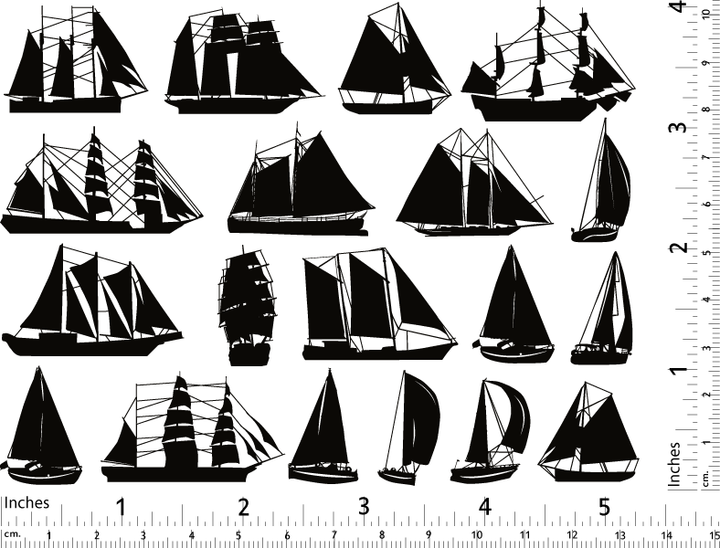 Décalcomanies Bateau à voile - Céramique Cône 017 - Verre fusionné - Émail