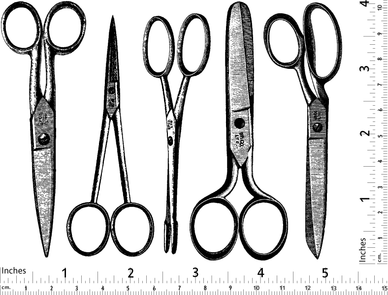 Antique Scissor Decals - Ceramic Cone 017 - Fused Glass - Enamel