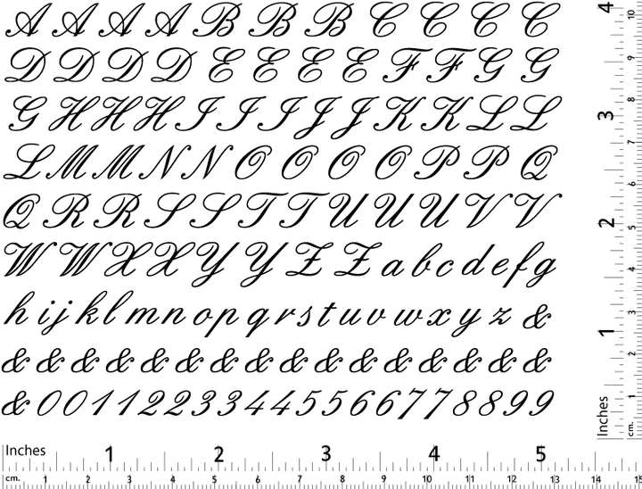 Décalcomanies Alphabet Cursif - Céramique Cône 017 - Verre Fusionné - Émail