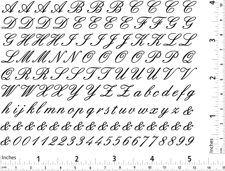 Cursive Alphabet Decals - Ceramic Cone 017 - Fused Glass - Enamel ...