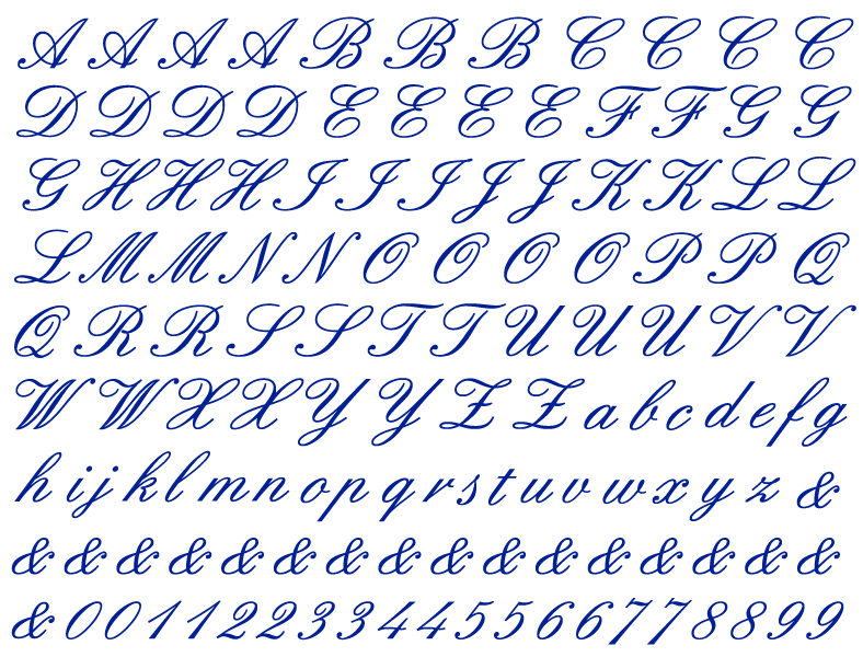 Décalcomanies Alphabet Cursif - Céramique Cône 017 - Verre Fusionné - Émail