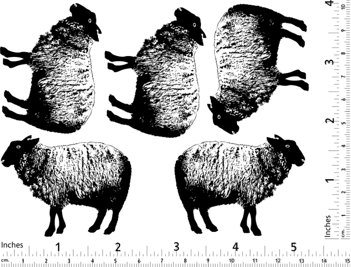 Vintage Sheep Decals - Ceramic Cone 017 - Fused Glass - Enamel