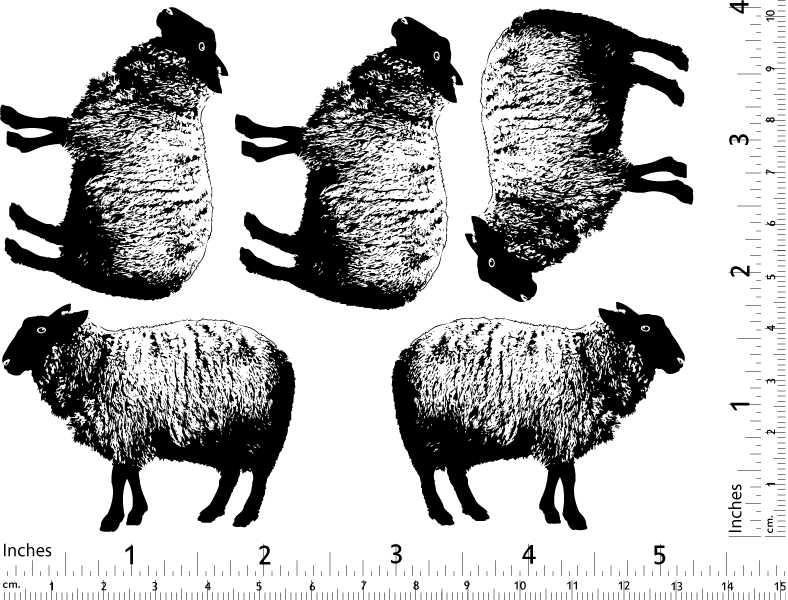 Vintage Sheep Decals - Glassware - Enamel