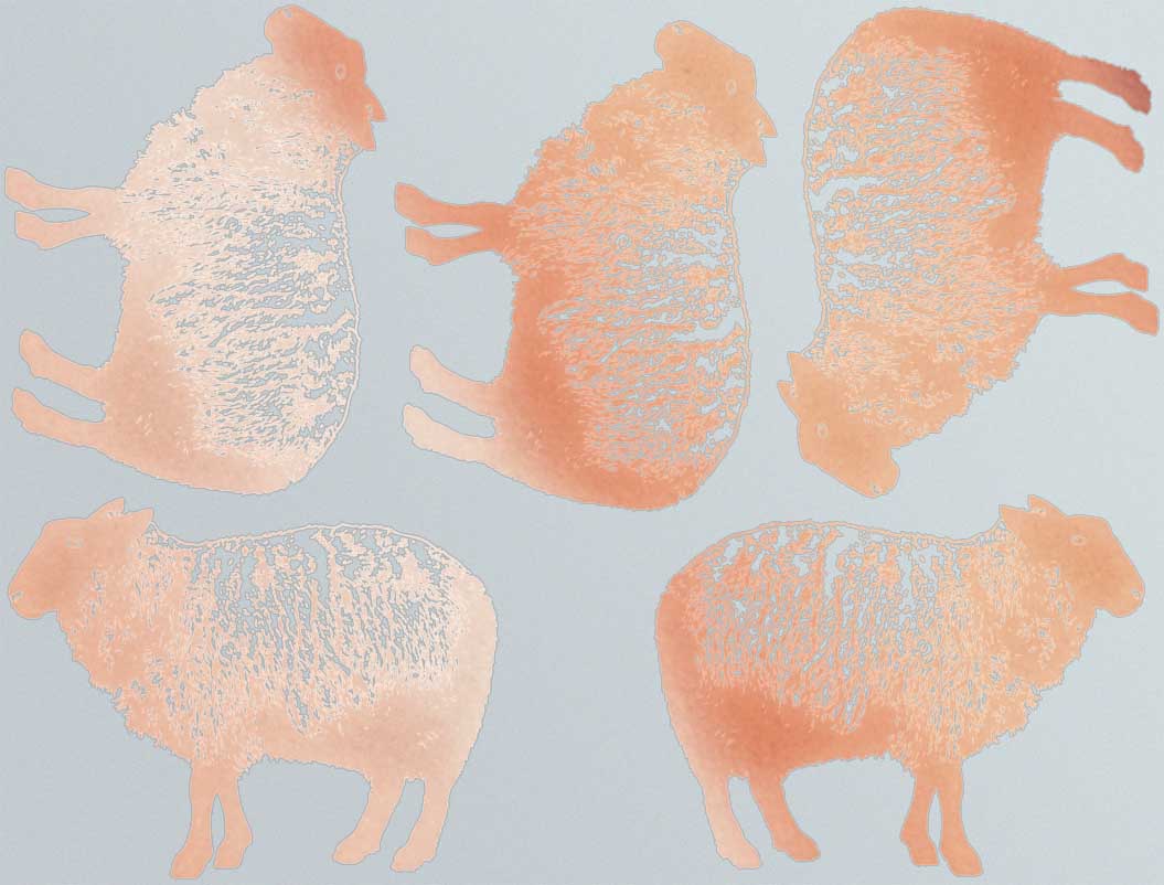 Vintage Sheep Decals - Ceramic Cone 017 - Fused Glass - Enamel