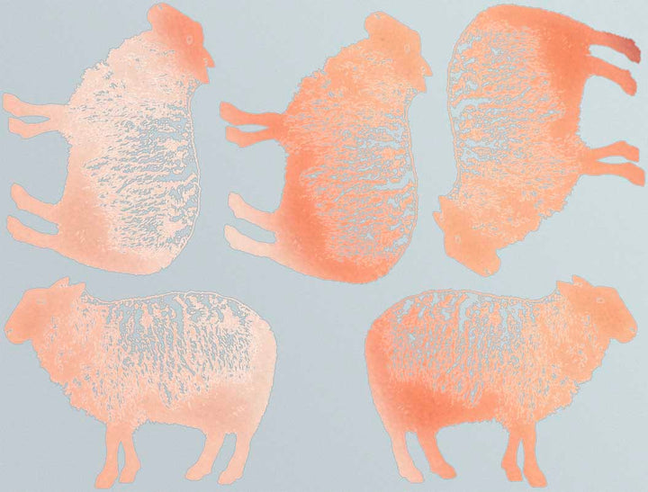 Vintage Sheep Decals - Ceramic Cone 017 - Fused Glass - Enamel