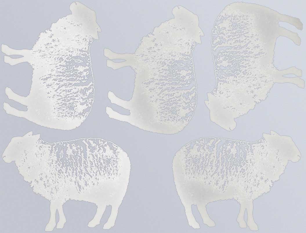 Vintage Sheep Decals - Ceramic Cone 017 - Fused Glass - Enamel