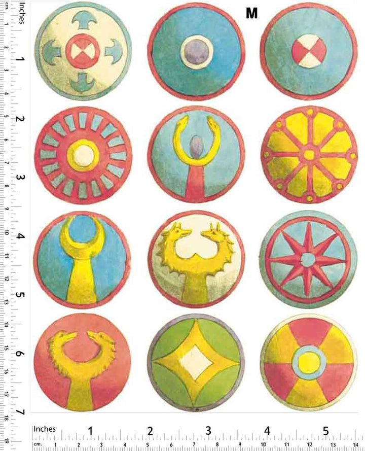 Boucliers européens colorés Décalcomanies - Non adapté pour Produits Alimentaires - Céramique Cône 017 - Verre fusionné - Émail