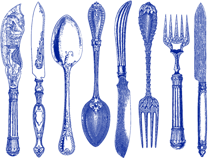 Antique Silverware Decals - Ceramic Cone 017 - Fused Glass - Enamel