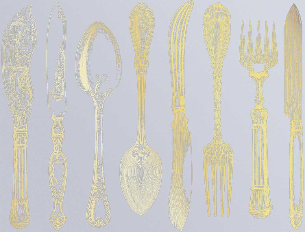 Antique Silverware Decals - Ceramic Cone 017 - Fused Glass - Enamel