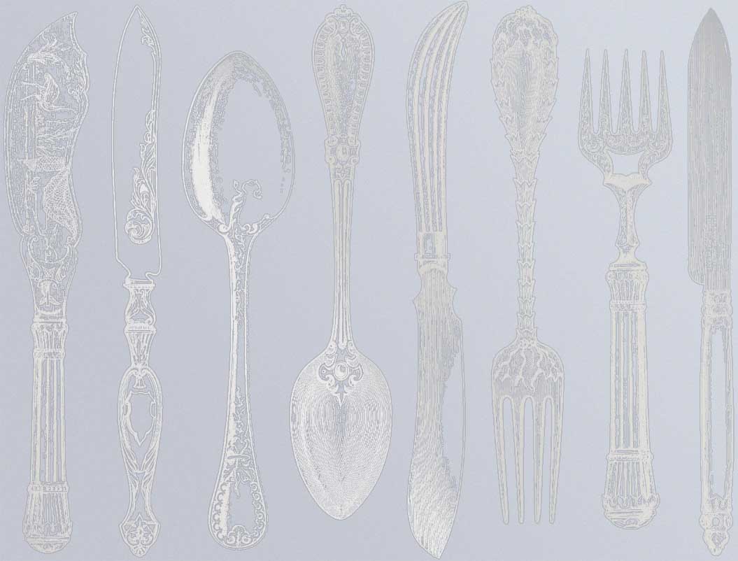 Antique Silverware Decals - Ceramic Cone 017 - Fused Glass - Enamel