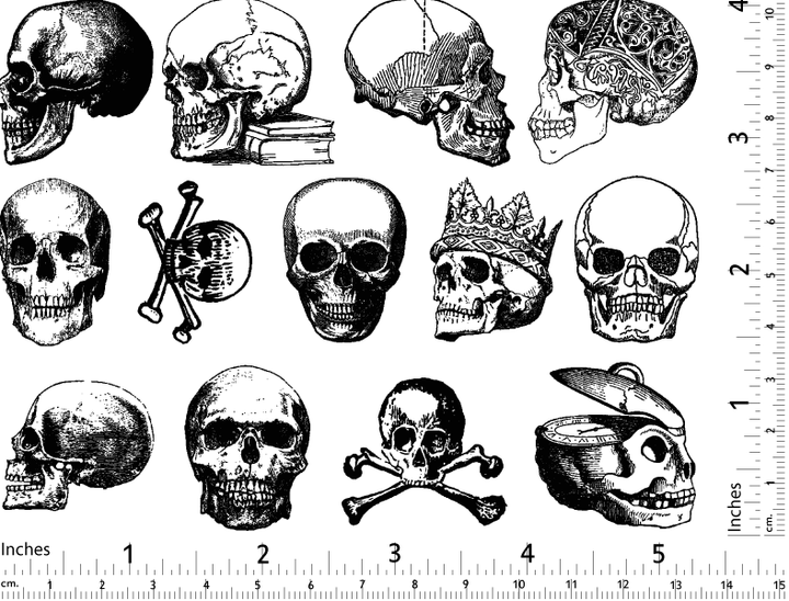 Vintage Totenkopf Keramik Aufkleber - Keramikkegel 6 - Inglasur 