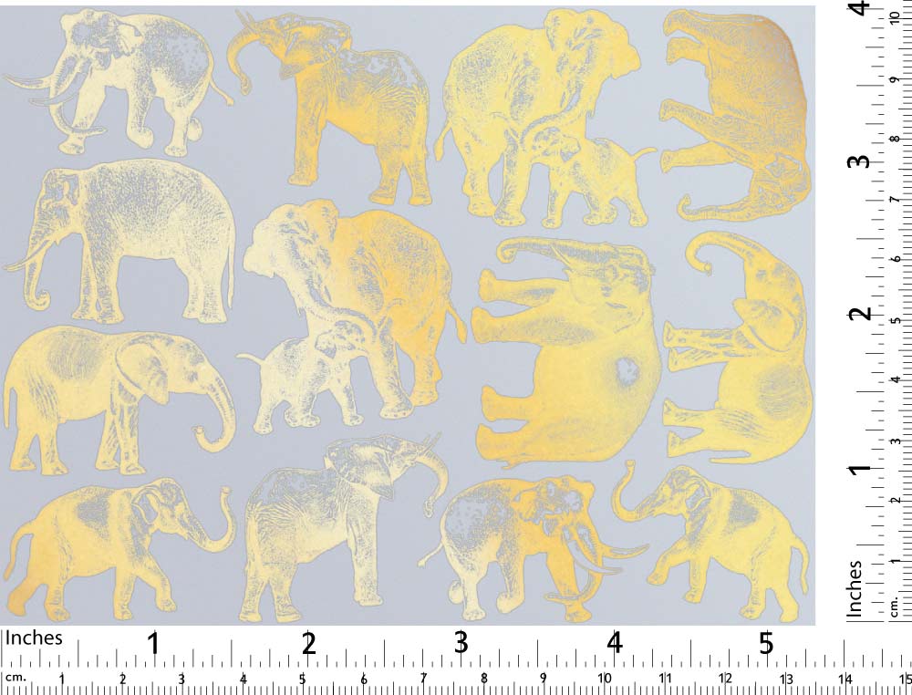 Éléphant Décalcomanies - Céramique Cône 017 - Verre fusionné - Émail