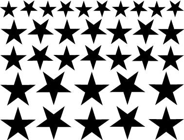 Décalcomanies Étoiles pleines - Céramique Cône 017 - Verre fusionné - Émail