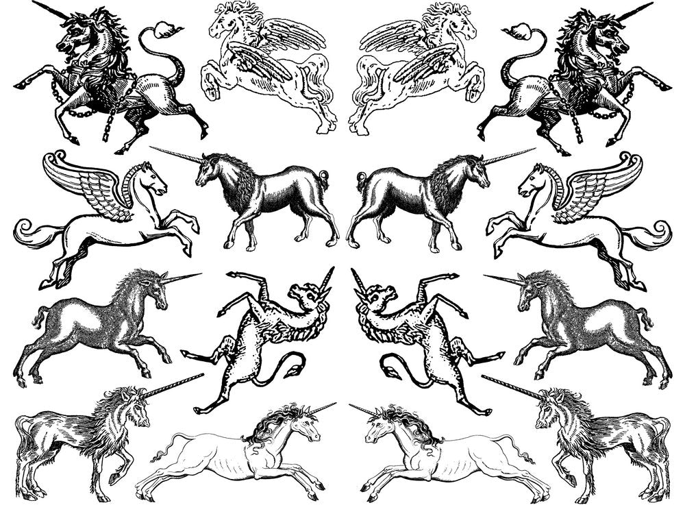 Unicorn Decals - Cone 017 - Fused Glass 