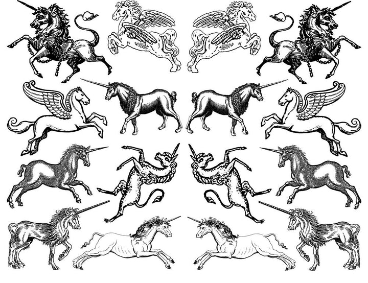 Unicorn Decals - Cone 017 - Fused Glass 