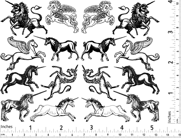 Licorne Décalcomanies - Céramique Cône 017 - Verre fusionné - Émail