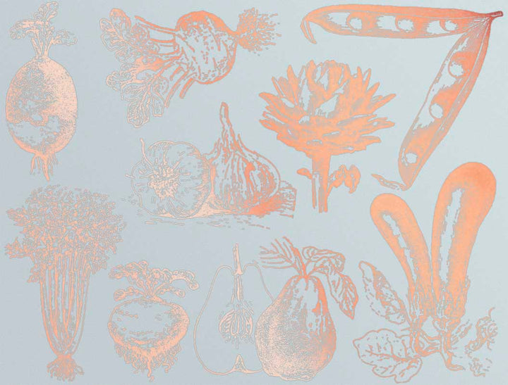 Vintage Vegetable Decals - Glassware - Enamel