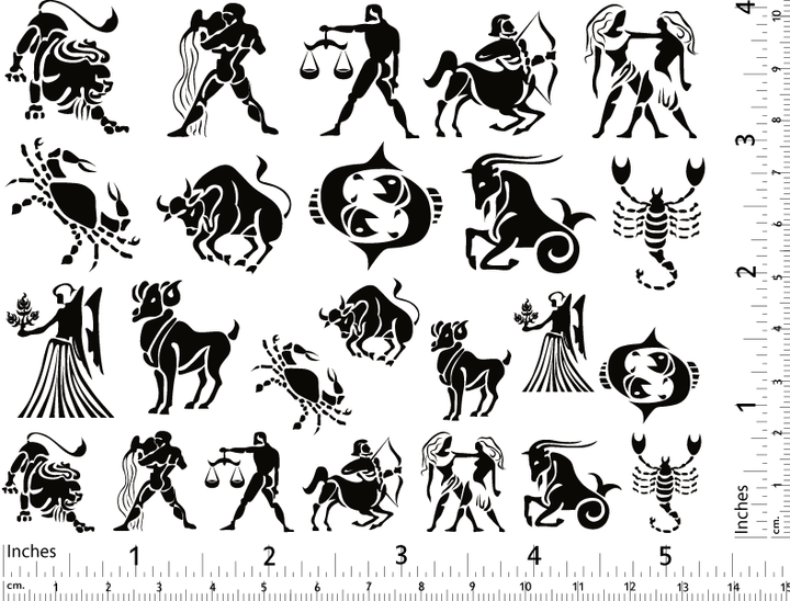 Décalcomanies Zodiaque Astrologique - Verrerie - Émail