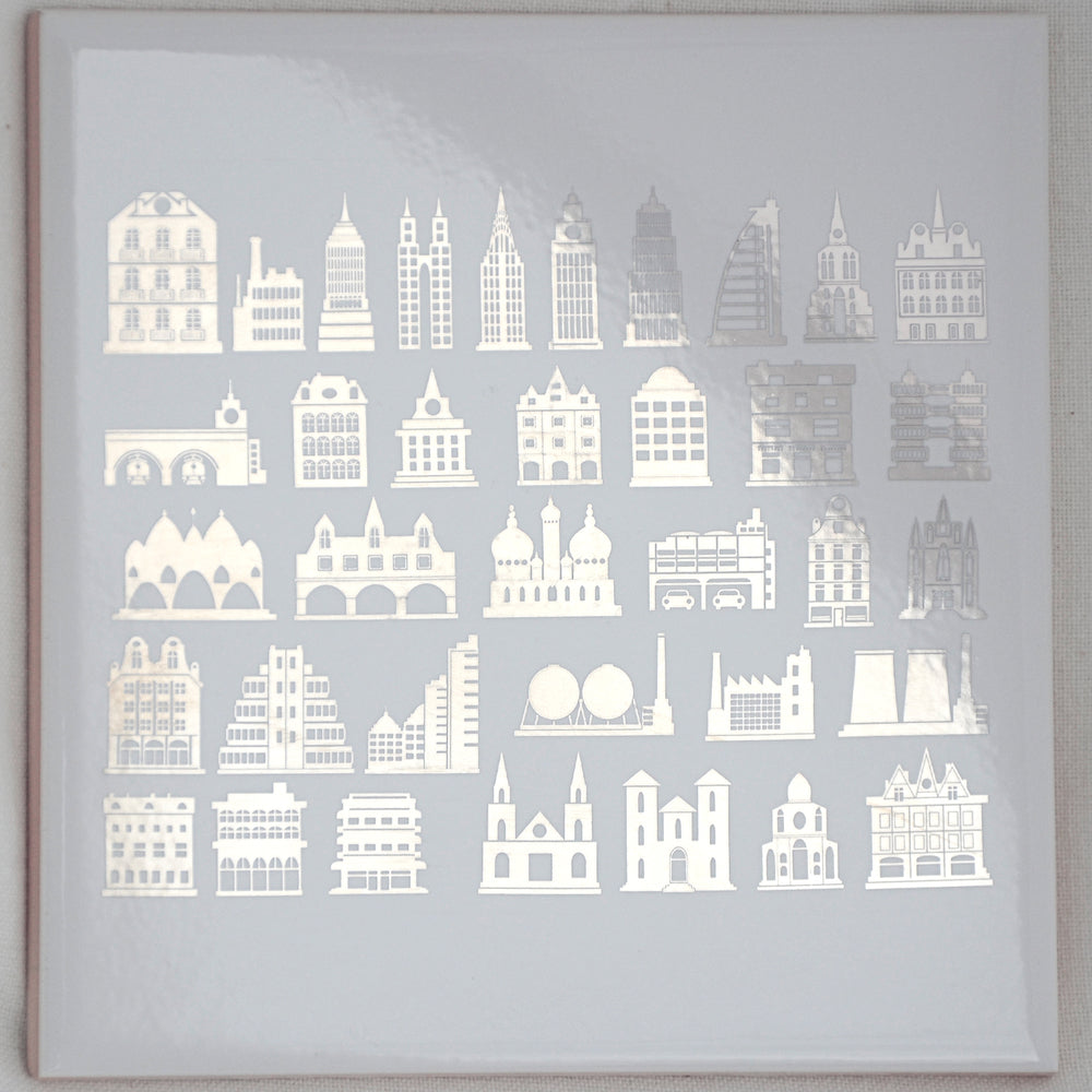 Décalcomanies de bâtiment Skyline architectural - Céramique Cône 017 - Verre fusionné - Émail