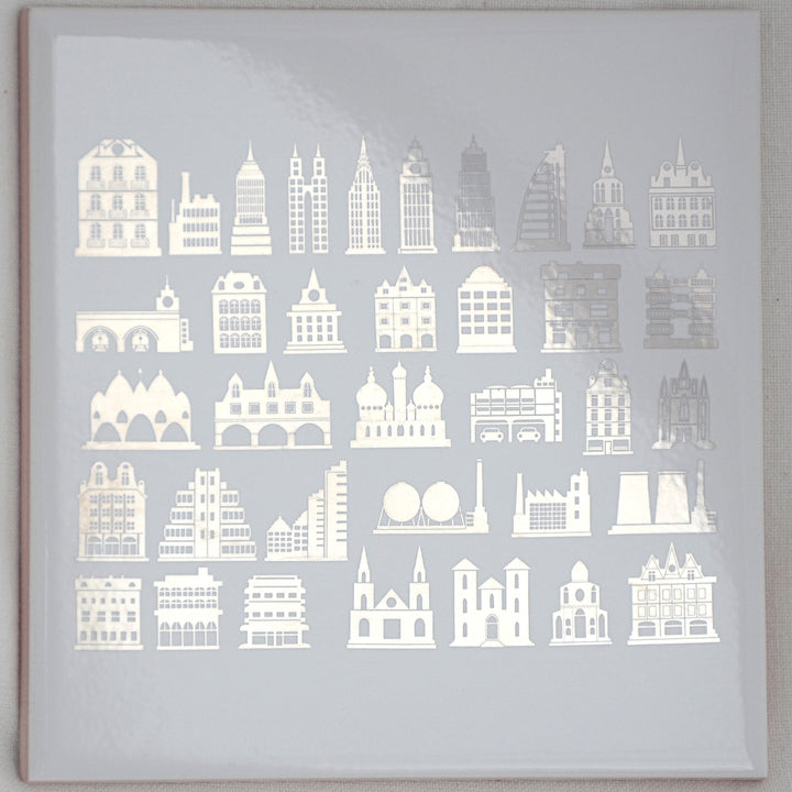 Décalcomanies de bâtiment Skyline architectural - Céramique Cône 017 - Verre fusionné - Émail