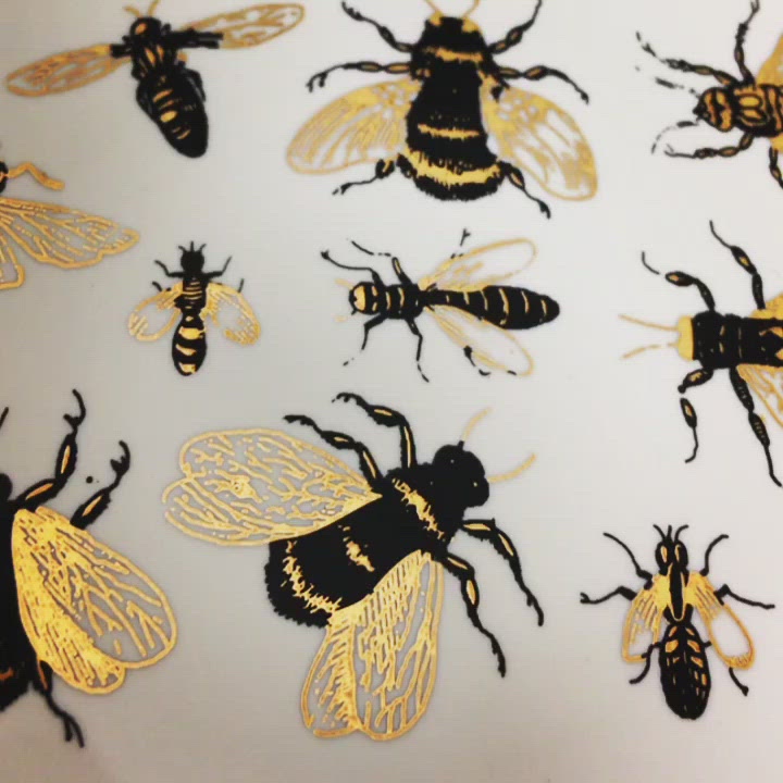 Two-Color Vintage Bee Decals - Ceramic Cone 017 - Fused Glass- Enamel